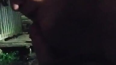 Cheating Whore Sucks Mechanics Dick in Outdoors in Public while Husband is away - 2 image