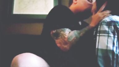 Dirty Redhead Girlfriend Slaps Boyfriend while Riding