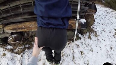 Ski Instructor Fucking his Cute Student after getting a Blowjob - POV Amateur Couple Lily&Jack - 2 image