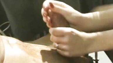 natural Handjob MILF In The Garden With A Cumshot - 2 image
