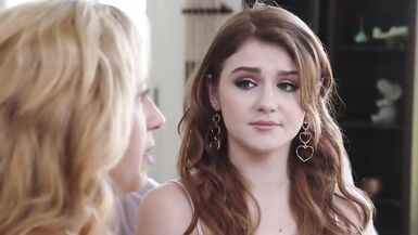 Step brother sister helps front mom