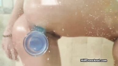 Catching her in shower riding her anal dildo - 6 image