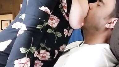 Button Nurses Tip while Sitting in his Lap - 4 image