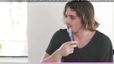 Young Stud Fucks Blonde MILF and Tiny Daughter - 2 image