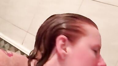 Yakın çekim Duş Blowjob