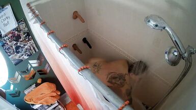 Mom can't help herself in the shower and uses a dildo to masturbate - 5 image