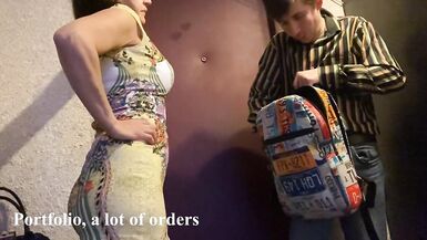 Tumanova MILF Gave a Blowjob to a Delivery Guy of Cocks - 2 image