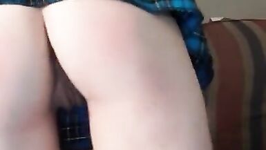 Upskirt POV Spanking with Hand till Ass is Red Custom - 3 image