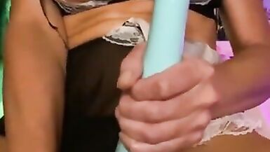 Maid to Fuck. Amateur MILF Dildoes Pierced Pussy - 5 image