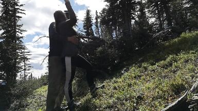 2210M Canadian Mountain Hike Ends in Standing Doggystyle - don't get Caught! - 1 image
