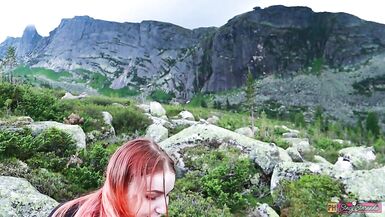 Sex and Blowjob in the Mountains with Beautiful Teen Girl - Stacy Starando - 4 image
