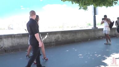 Slatko Malo Srpski Slut Comes to Hungary for Public BDSM!