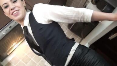 She Fucks with her Cloths on with her Step Father before to go to Work - 2 image