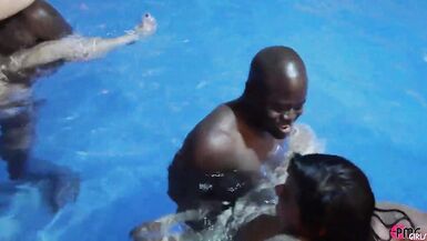 POOLSIDE ORGY FEATURING SWINGERS AND PORNSTARS - 2 image