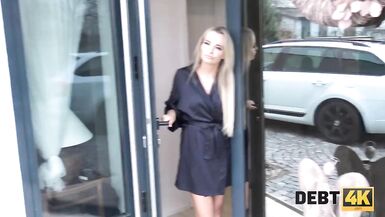 DEBT4k. Beautiful blonde debtor has sex to avoid vehicle impoundment - 2 image