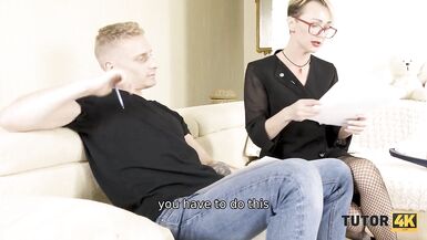 TUTOR4K Boy Realizes Crave for Bondage Fetish together with Sexy Tutor - 4 image