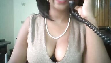 Ebony woman Macy with big tits on workplace - 2 image