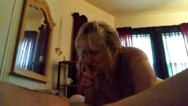 Beautiful Stepmom gives Stepson Great Sloppy Deepthroat as soon as he Wakes - 1 image
