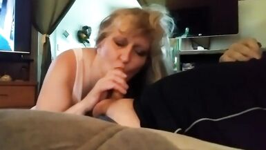 MY DAD'S HOT WIFE GIVES ME AN AWESOME BLOW JOB BEFORE DAD GETS HOME - 2 image