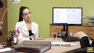 LOAN4K Rock Star Hooks up with a Bank Worker to get a Loan from him - 2 image