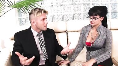 The secretary cheered up a new employee.