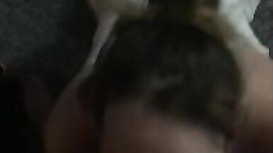 Slut Wife Sucks Cock, Talks Dirty, and Gets Facial! Loves Rough BJ Cumshot! - 1 image
