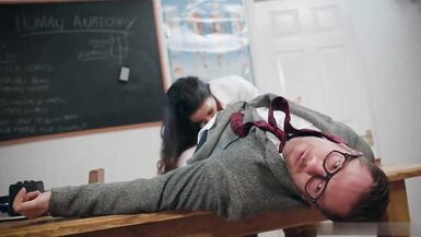 Horny student anatomy lesson sex with teacher - 2 image