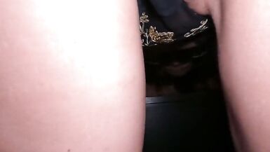 MILF in lingerie gets caught sitting and creampie pussy - 3 image