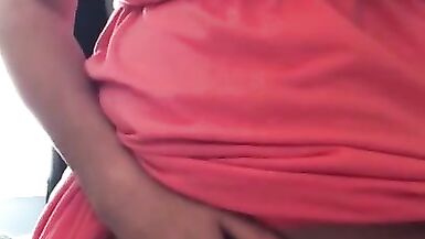 Pulled my Dress up and Watched myself in the Mirror while Fingering my Tight Pussy to Orgasm - 3 image