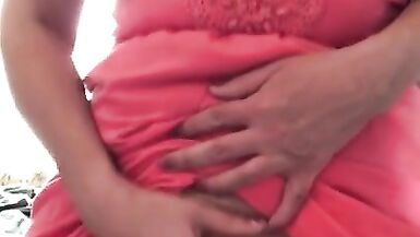 Pulled my Dress up and Watched myself in the Mirror while Fingering my Tight Pussy to Orgasm - 5 image
