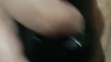 Fucking my Wet Pussy with a Big Black Dildo - 5 image