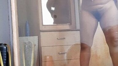 Milf coming out of bathroom naked after bath....