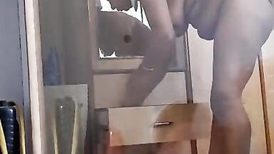 Milf coming out of bathroom naked after bath.... - 2 image