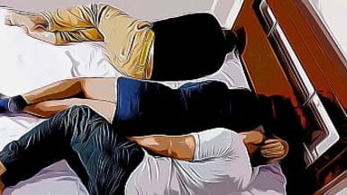 I stay in the hotel with my brother and his girlfriend but I can not resist my beautiful sister-in-law who is next to me - The day I take advantage of my brother's wife NTR Cartoon Version