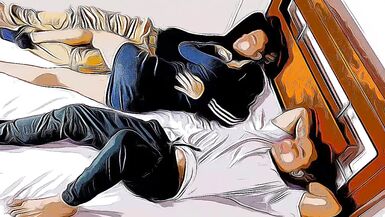 I stay in the hotel with my brother and his girlfriend but I can not resist my beautiful sister-in-law who is next to me - The day I take advantage of my brother's wife NTR Cartoon Version - 5 image