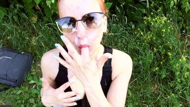 First Time in Public Blowjob / Mouth Fuck / Facial Cumshot - 1 image