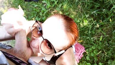 First Time in Public Blowjob / Mouth Fuck / Facial Cumshot - 4 image