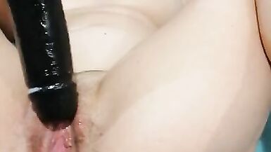 Naked MILF Loves her Huge Black Dildo - 5 image