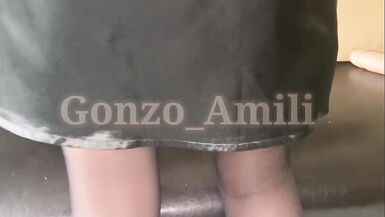 Sex Wife in Stockings and Beautiful Underwear Fucked herself with a Dildo and Squirt with a Big Pus