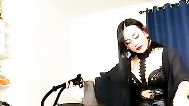 Chinese Femdom Super Long Thigh High Leather Boots Worship Trample - 6 image