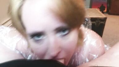 Big Tits MILF Sloppy Deepthroat Blowjob in a Rain Poncho it's Raining Cum! - 14 image