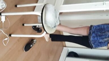 Dressing naked Gf, shows ass, before go to work - 10 image