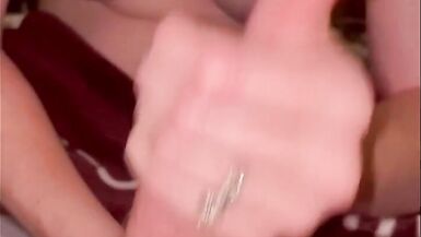 Wife gives Slow Handjob Milking Cock until Large Cumshot - 11 image