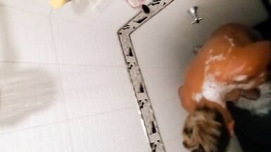 My Pregnant Ebony Latina Wife taking a Shower and Loves to be Watched - 10 image