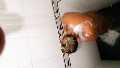 My Pregnant Ebony Latina Wife taking a Shower and Loves to be Watched - 11 image