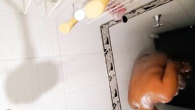My Pregnant Ebony Latina Wife taking a Shower and Loves to be Watched - 8 image