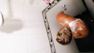 My Pregnant Ebony Latina Wife taking a Shower and Loves to be Watched - 9 image