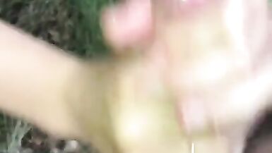 Blowjob in the WOODS & a Tasty Cumshot on her PHAT ASS that he Eats up as it Drips down to her Hole - 9 image