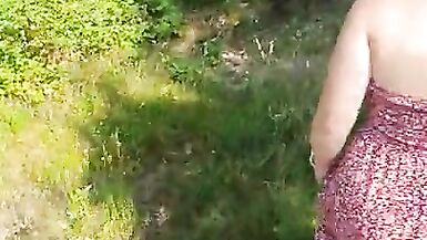 Cum loving wife sucks cock outdoors