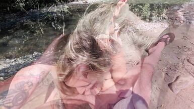 Public Playful Creekside Fun with Sensual Blonde Girlfriend - 14 image
